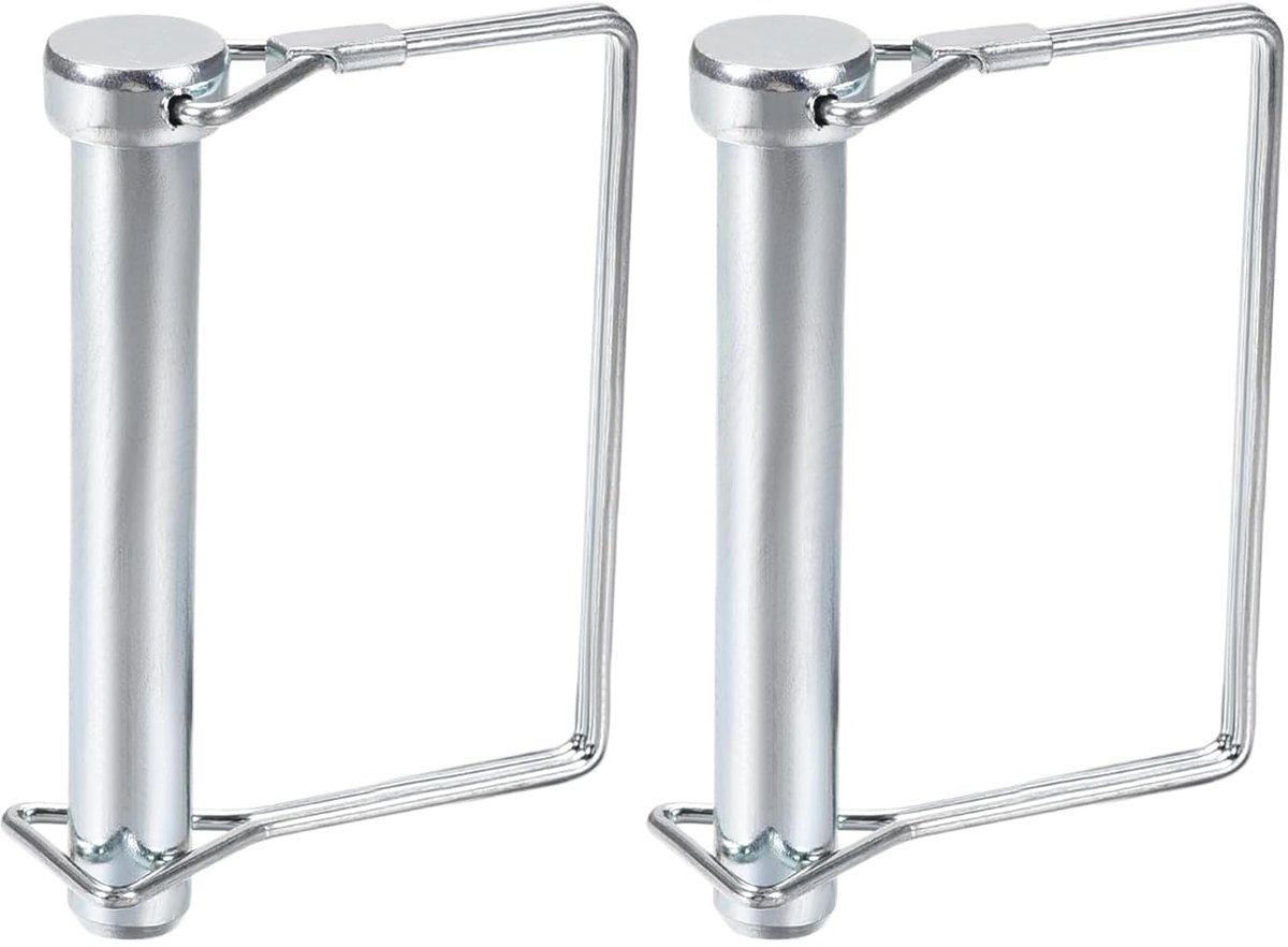 Stekker voor het vergrendelen van de as, 10 mm x 100 mm (d x l), 2 stuks, ideaal voor landbouwaanhangers, gazon, stekker voor aanhangers, vierkant, van koolstofstaal, kleur zilver