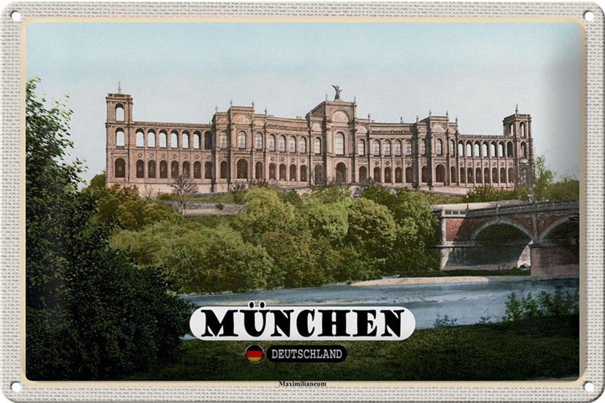 Blechschild Städte München Maximilianeum Architektur 30x20cm