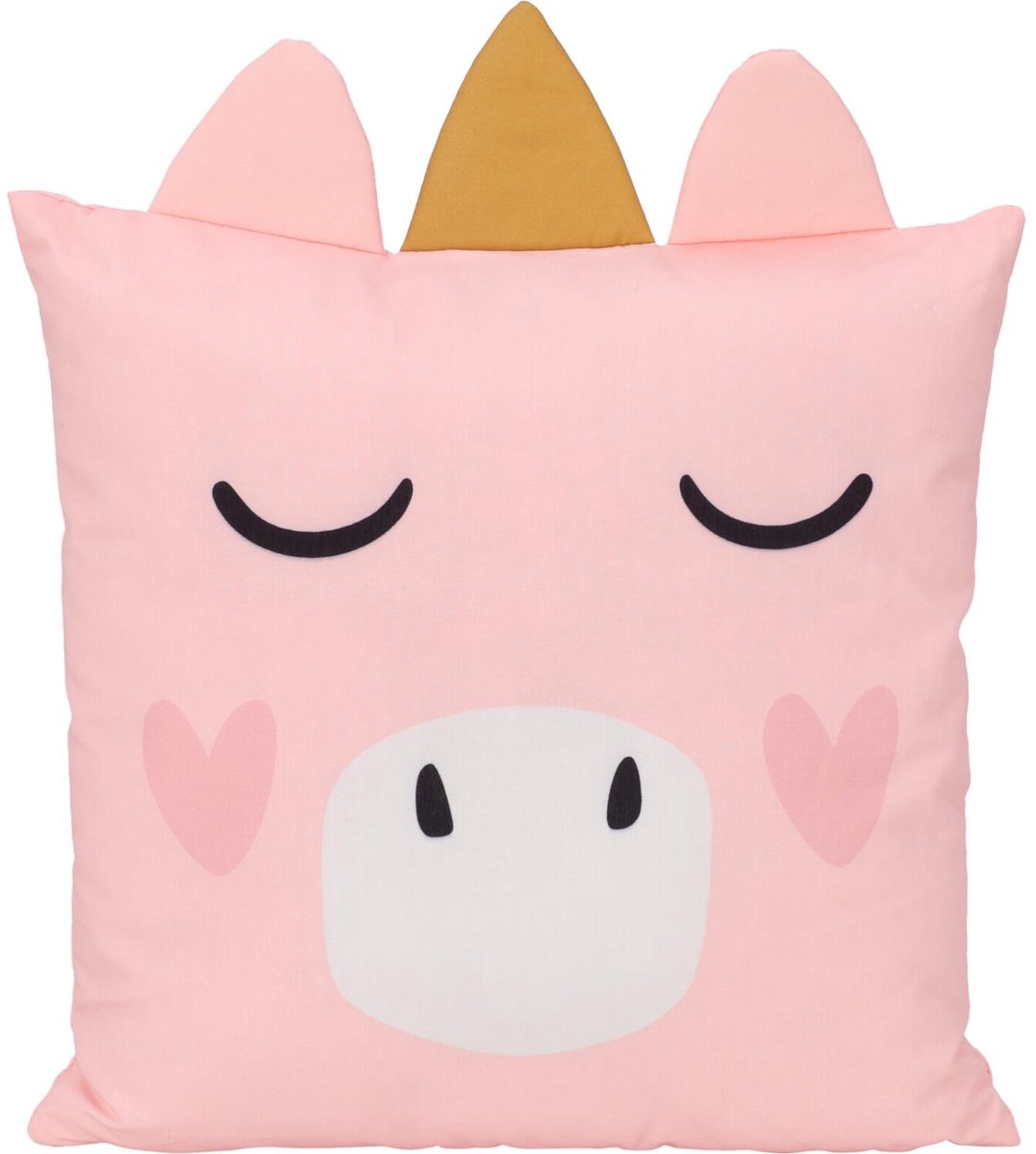 Home & Styling Dieren sierkussen kinderkamer - Varken - roze - 40 x 40 x 8 cm - polyester