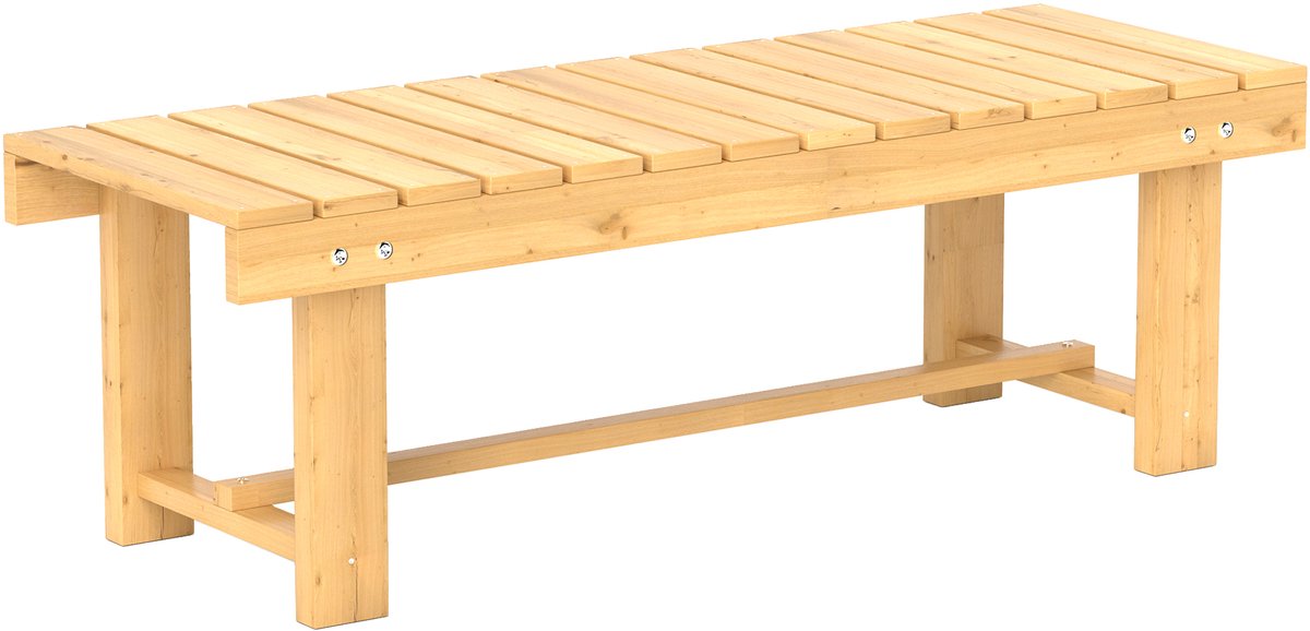 2-zits tuinbank, rustieke chique stijl, zitting met latten, afmetingen: 110L x 38B x 35H cm, voorgeolied vurenhou