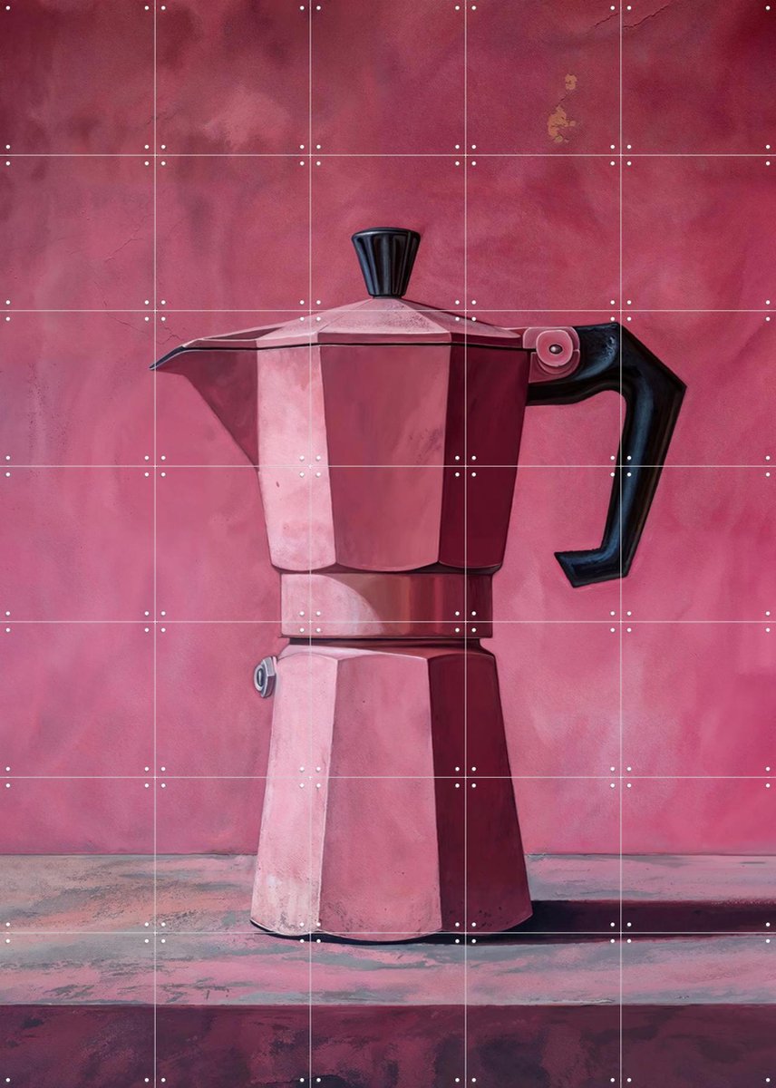 IXXI Percolator Coffee Pot - Dusty Rose, OTTI - 100 x 140 cm - Gratis ophangtool - Grote wanddecoratie en posters Eetkamer, Keuken, Eten & Drinken
