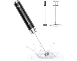 Oplaadbare Melkopschuimer - Elektrische Klopper - Koffie Maken - USB-C Oplaadbaar - 230 gram - Zwart
