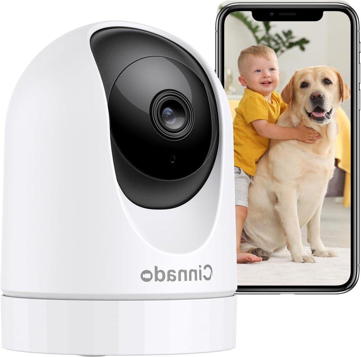 Bewakingscamera Binnen - Babyfoon met camera - Huisdier en baby - 360 graden Pan/Tilt - 2K HD Resolutie - Wit