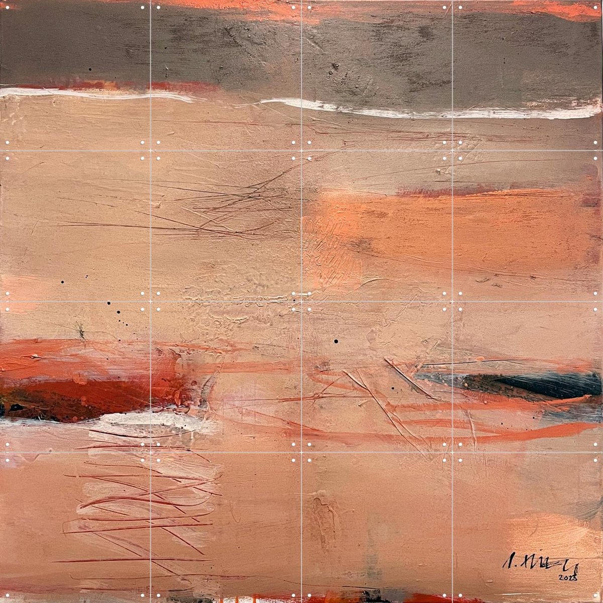 IXXI Evening Full Of Magic, SüessART - 80 x 80 cm - Gratis ophangtool - Grote wanddecoratie en posters - Kwaststreken, Modern, Abstract, Olieverf