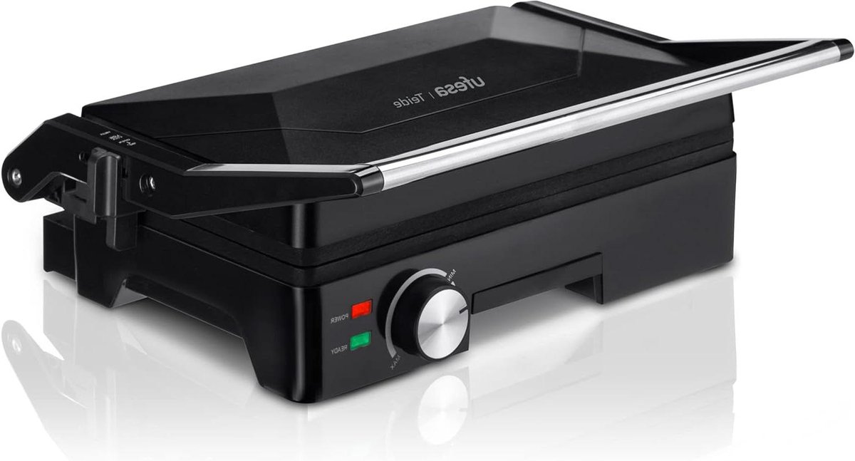 Contact Grill - Sandwich Toaster - Snelle Maaltijden - 180 Graden Opening - 27x17cm Platen - Zwart