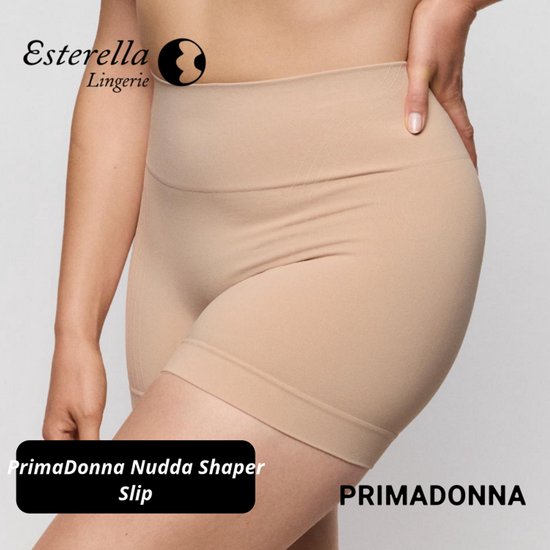 Beige PrimaDonna Nudda Shaper Slip met hoge taille en subtiele ribbeltextuur