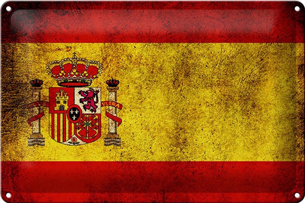 Blechschild Flagge 30x20cm Spanien Fahne