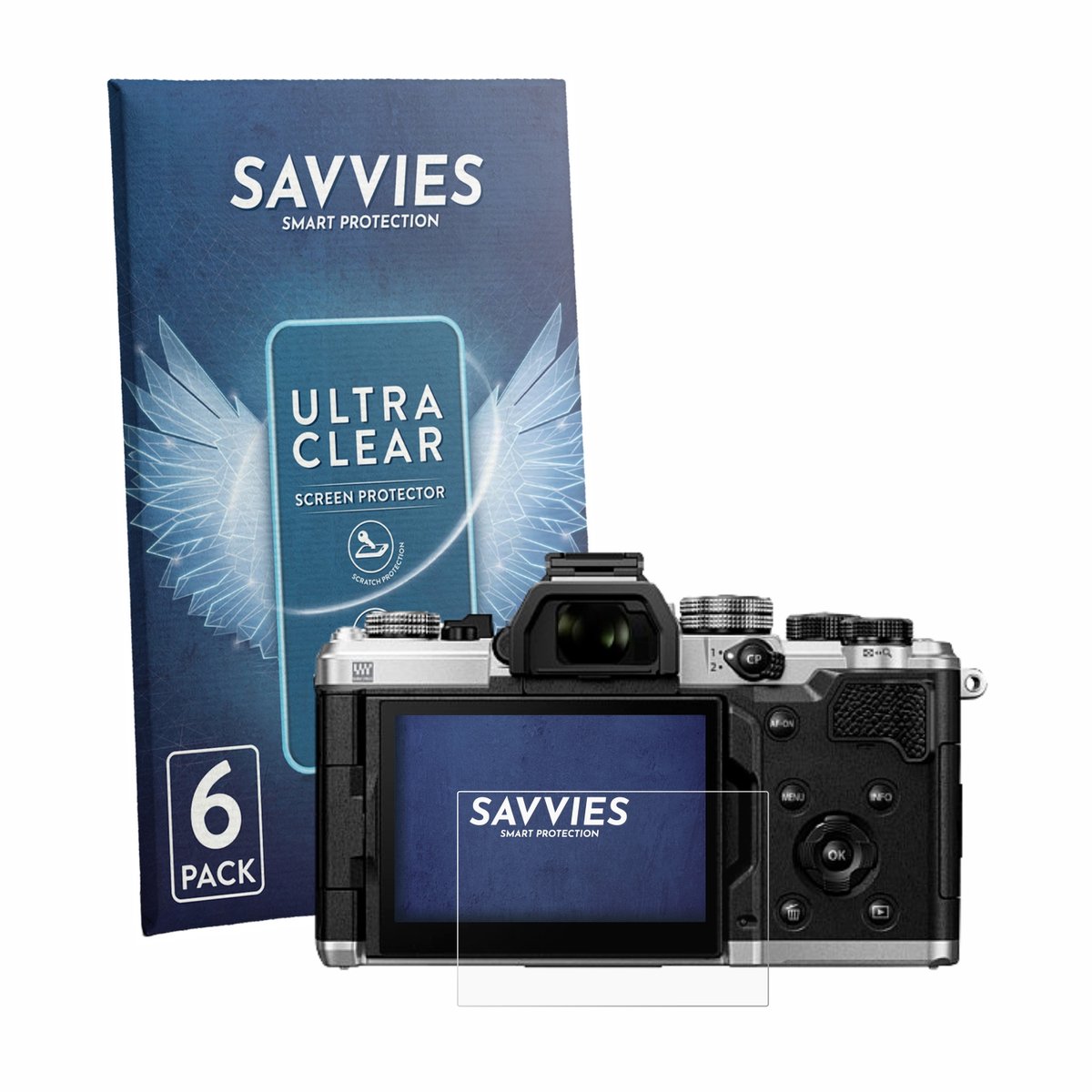 Savvies - Screenprotector voor OM System OM-3 ASTRO - Folie Beschermfolie transparant 6 Stuks