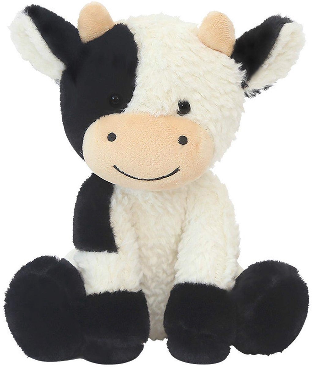 Casalora Knuffel Koe 30 cm – Zachte Pluche Knuffel Klein Formaat – Schattige Knuffel Dier voor Kinderen – Cadeau en Decoratie - Zwart-wit