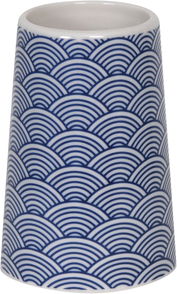 MSV Tandenborstelhouder Bento – Beker voor Tandenborstel en Tandpasta – Badkameraccessoires – Vochtbestendig – 7,5 x 11 cm – Blauw