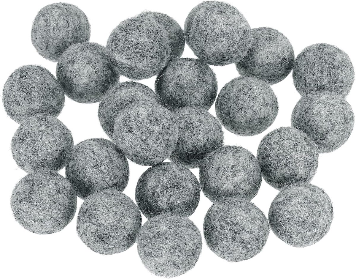Kralen, 25 stuks natuurlijke wol vilt kralen ballen handgemaakte pompons voor ambachtelijke doe-het-zelf projecten vilten slinger woondecoratie dromenvanger