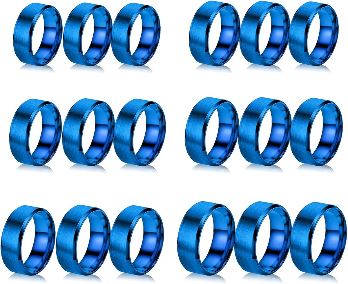 Ringen Met Een Blanke Kern 8mm Effen Inlegringen Ronde Massieve Metalen Band Maat 6/7/8/9/10/11 Geborstelde Mat Gepolijste Zilveren Trouwring voor Doe Het Zelf Sieraden Maken