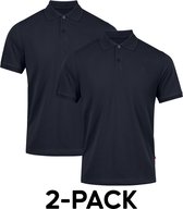 DANISH ENDURANCE Classic Fit Poloshirt Heren - biologisch katoen - 2-pack - Korte mouw - Marineblauw - Maat XXL