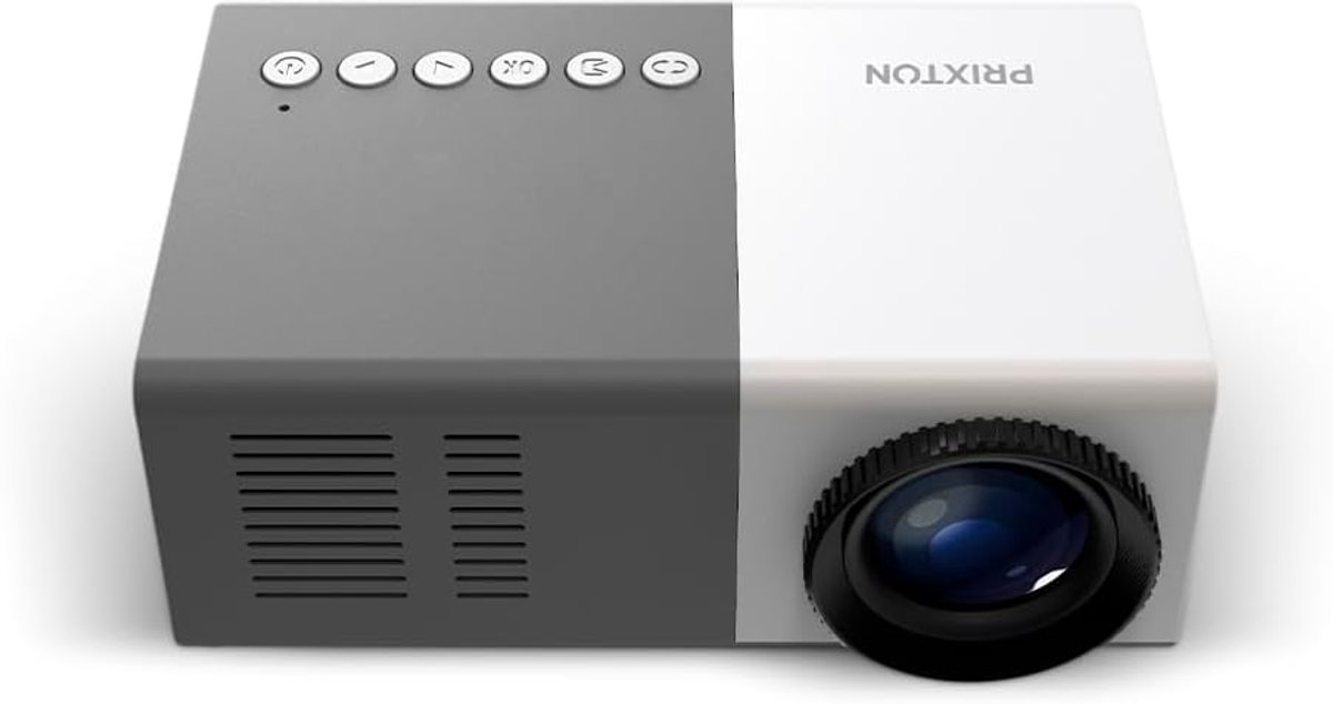 PRIXTON Cinema Mini Mini projector 900 lumen, HDMI, USB, MicroSD, Aux in, AV in, geïntegreerde luidspreker en - ShopVlot