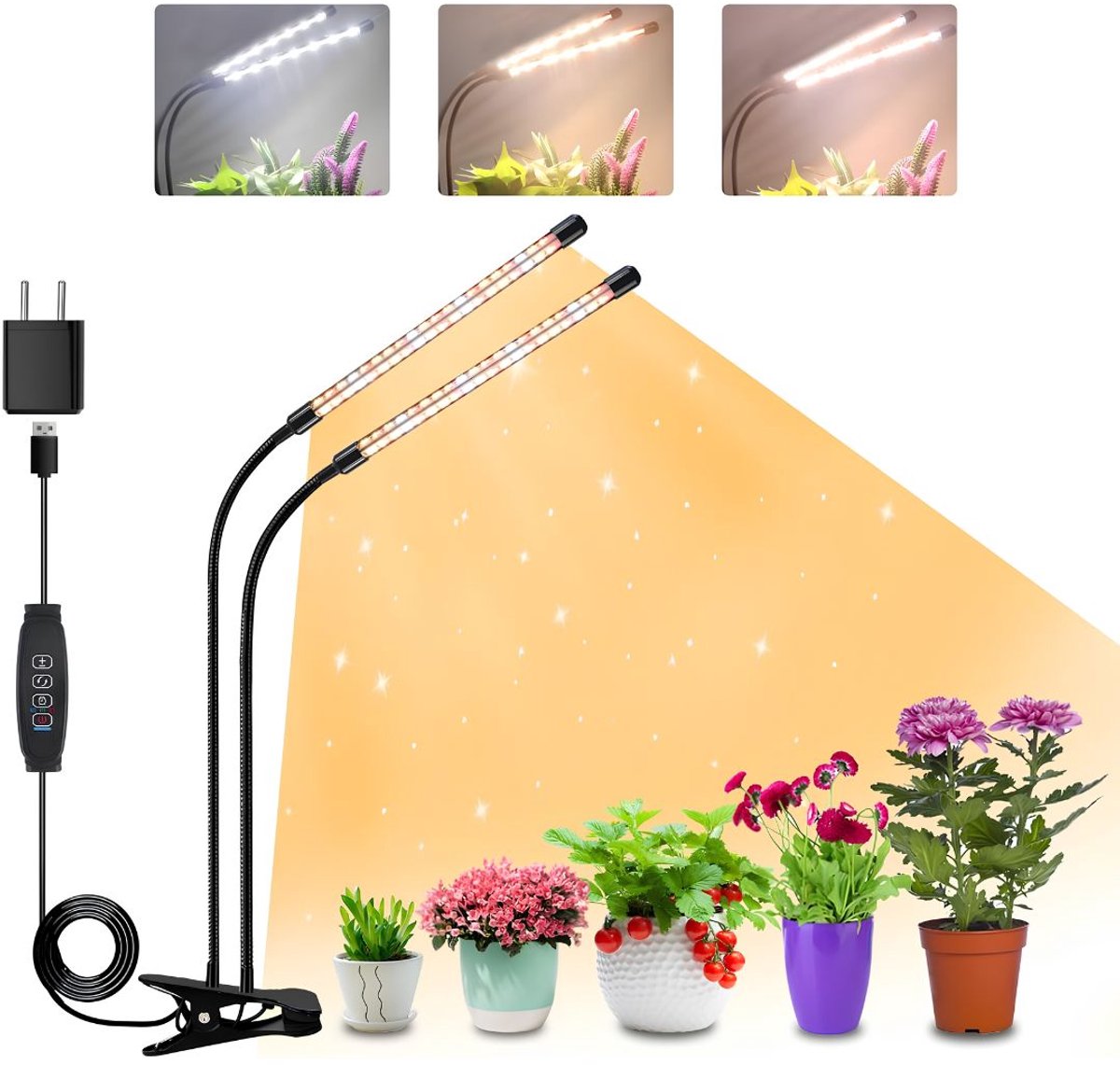 JCP® Groeilamp - Groeilamp Planten - Kweeklamp - Zwart - 33cm x 13cm x 4cm