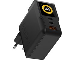 Chargeur USB-C Xtorm 140W – Chargeur d'ordinateur portable pour MacBook Pro – Chargeur rapide GaN³ avec écran – USB-C & USB-A – Noir