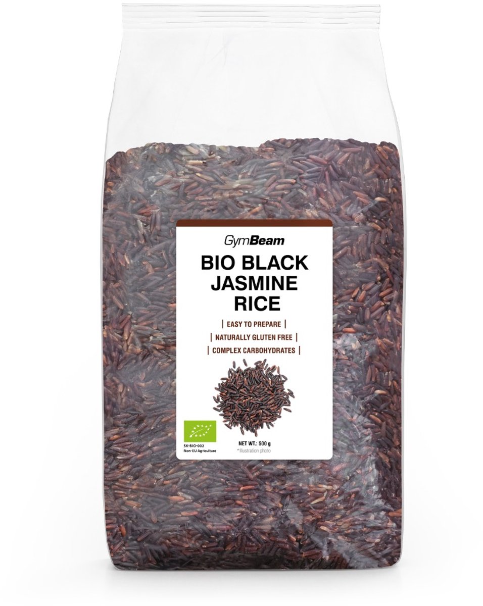 GymBeam BIO Zwarte Jasmijn Rijst (ongepeld) 500 g
