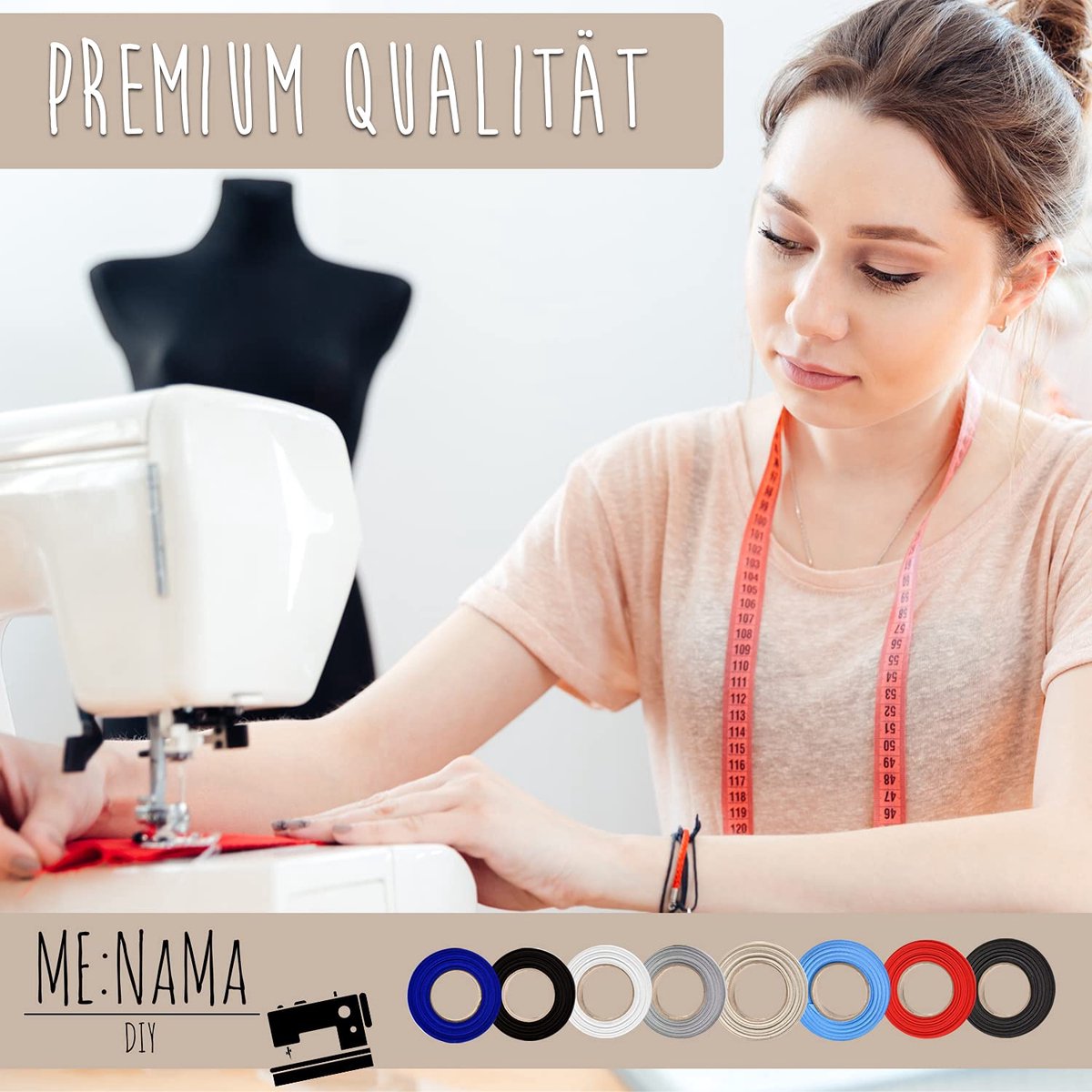 Biasband van 100% katoen, 10 m x 18 mm (gevouwen), hoogwaardige rand, katoenen band, biasband, ideaal voor doe-het-zelf naaien, in België gemaakt, op een rol (roze)