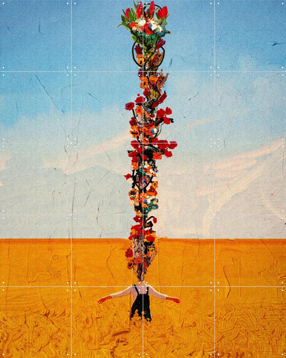 IXXI Bloom, Vineet Suresh - 80 x 100 cm - Gratis ophangtool - Grote wanddecoratie en posters - Abstract, Kleurrijk, Surrealisme, Modern, Gemengde