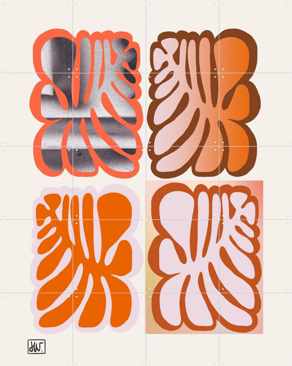 IXXI Petal Logic, Henriette Visscher - 80 x 100 cm - Gratis ophangtool - Grote wanddecoratie en posters - Abstract, Minimalisme, Decoratieve kunsten