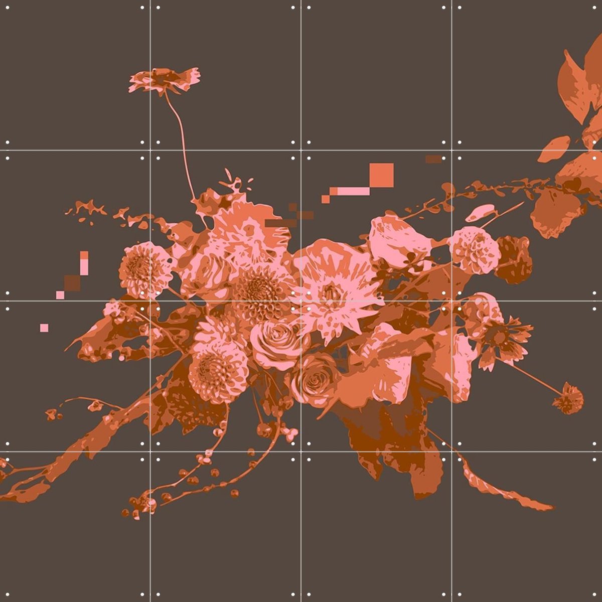 IXXI Autumn Ash, Wesley van der Heijden - 80 x 80 cm - Gratis ophangtool - Grote wanddecoratie en posters - Abstract, Modern, Digitale Kunst, Speels