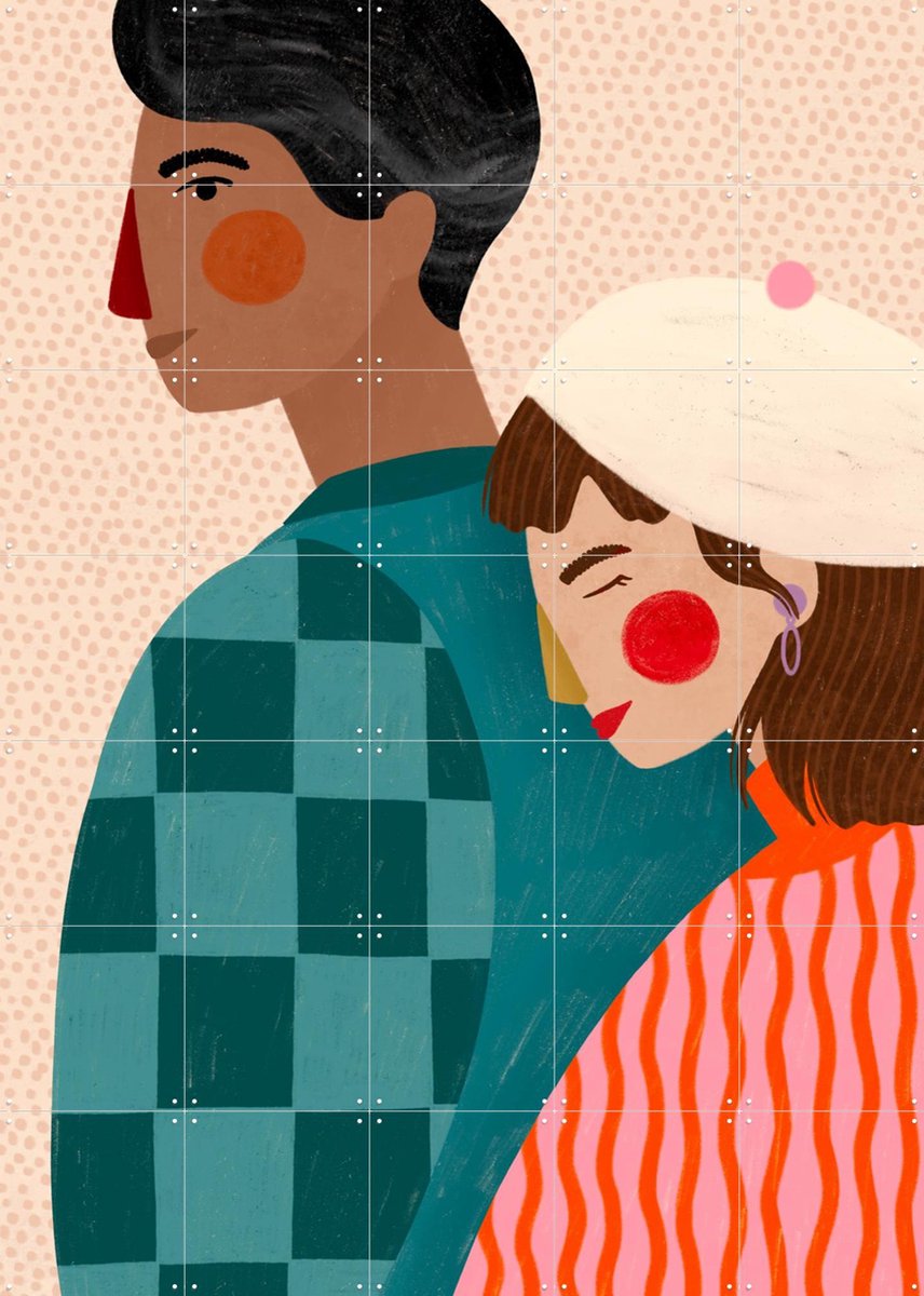 IXXI Bea Muller Be My Valentine, Bea Müller & Various - 100 x 140 cm - Gratis ophangtool - Grote wanddecoratie en posters - Speels, Modern