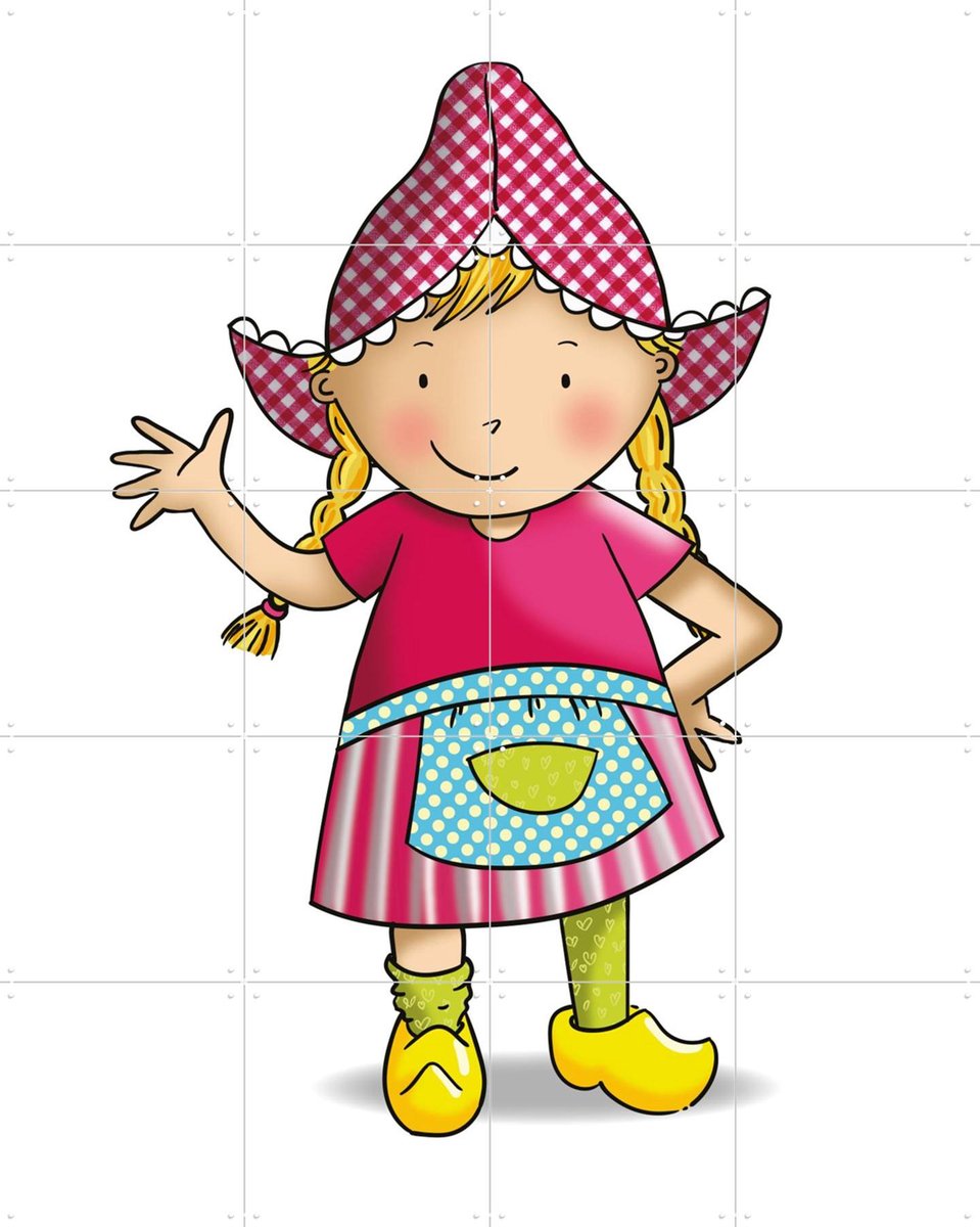 IXXI Fien & Teun – hallo van Fien!, Fien & Teun & Van Hoorne Studios - 80 x 100 cm - Gratis ophangtool - Grote wanddecoratie en posters -