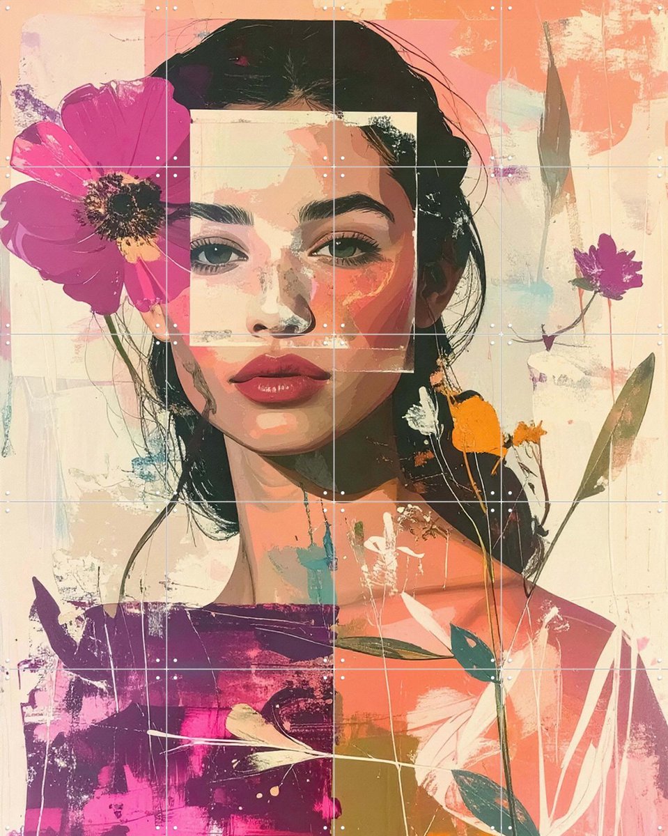 IXXI Her Skin Remembers Summer, Moonheart Artworks - 80 x 100 cm - Gratis ophangtool - Grote wanddecoratie en posters - Digitale Kunst, Collage