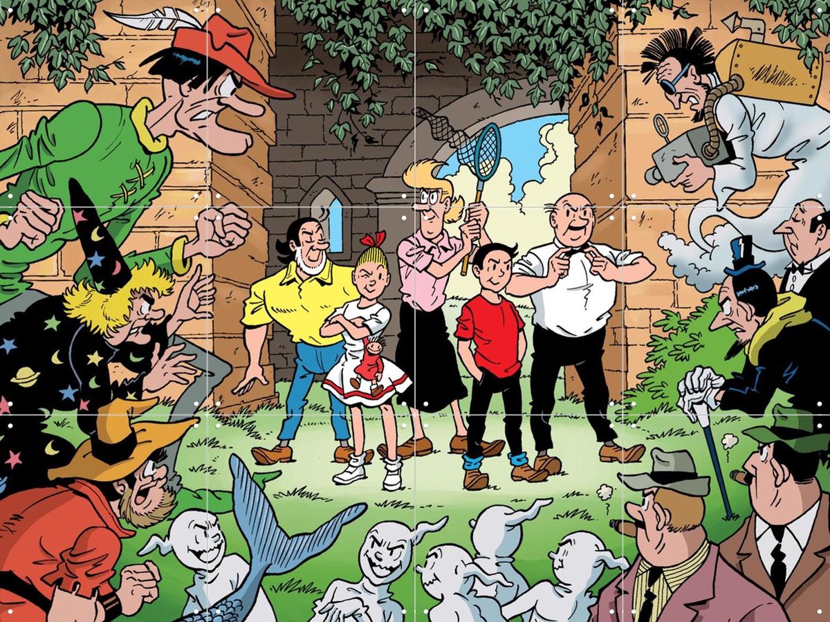 IXXI Suske en Wiske: Good versus Evil, Suske en Wiske & Standaard Uitgeverij - 80 x 60 cm - Gratis ophangtool - Grote wanddecoratie en posters -