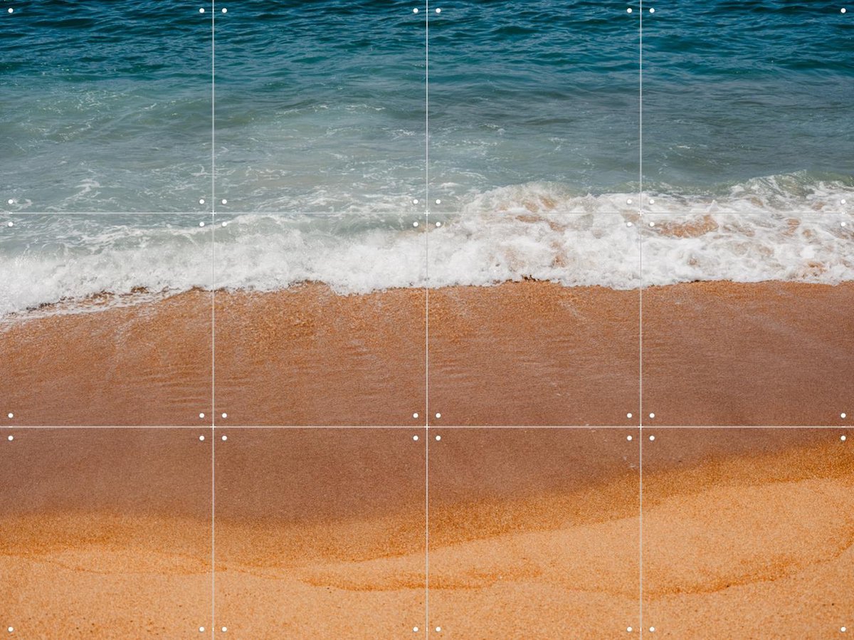 IXXI Abstract Beach Waves, Photolovers - 80 x 60 cm - Gratis ophangtool - Grote wanddecoratie en posters - Fotografie, Strandhuis, Woonkamer