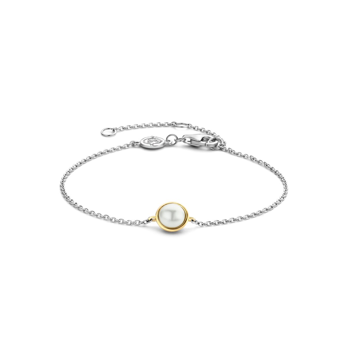 TI SENTO Dames Armband - 925 zilver - Parel met geel verguld - 23006YP