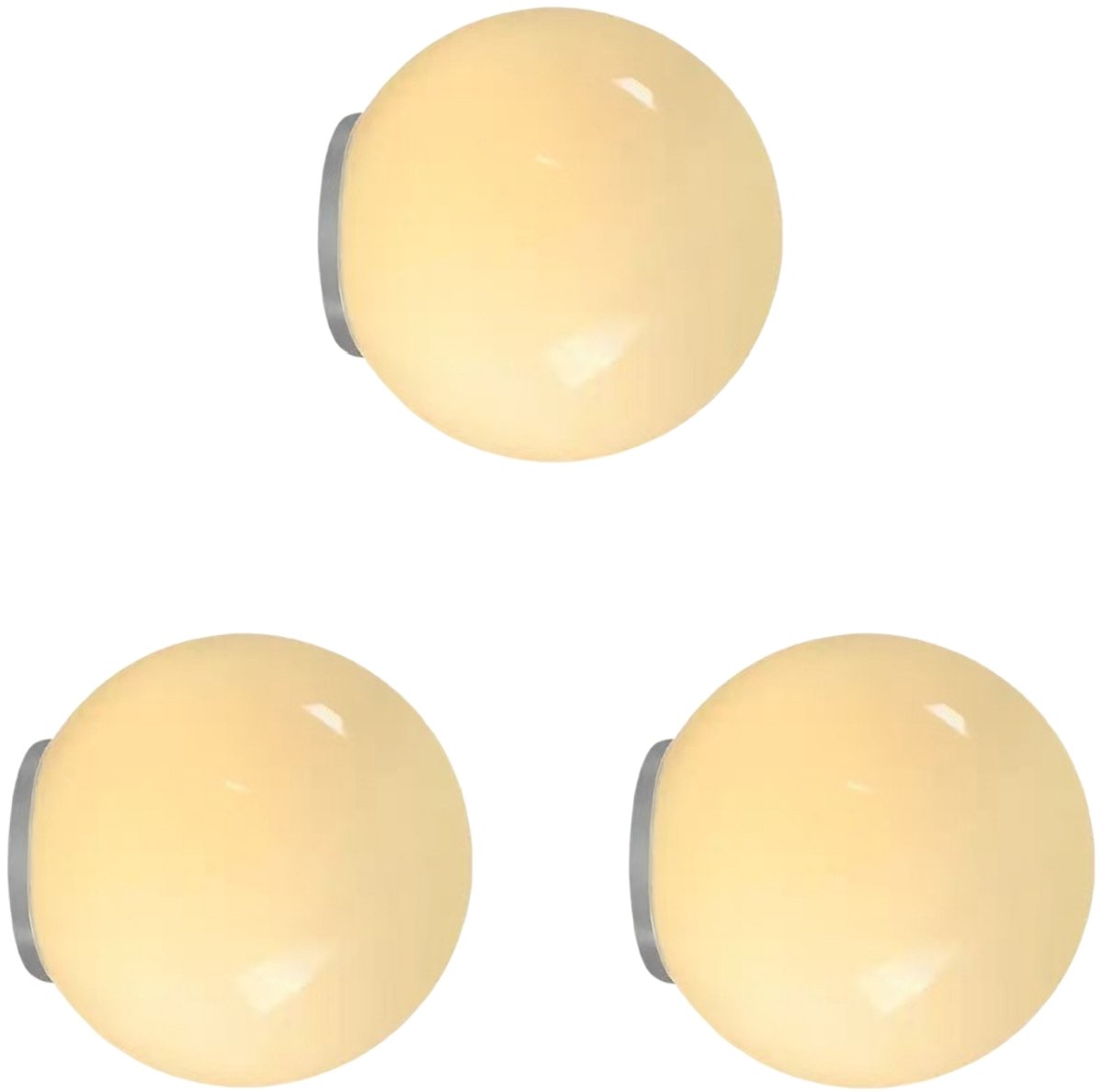 Set van 3 Wandlamp Kinderkamer Moderne Glazen Lampenkap 12cm voor Slaapkamer Woonkamer Café Warm Licht