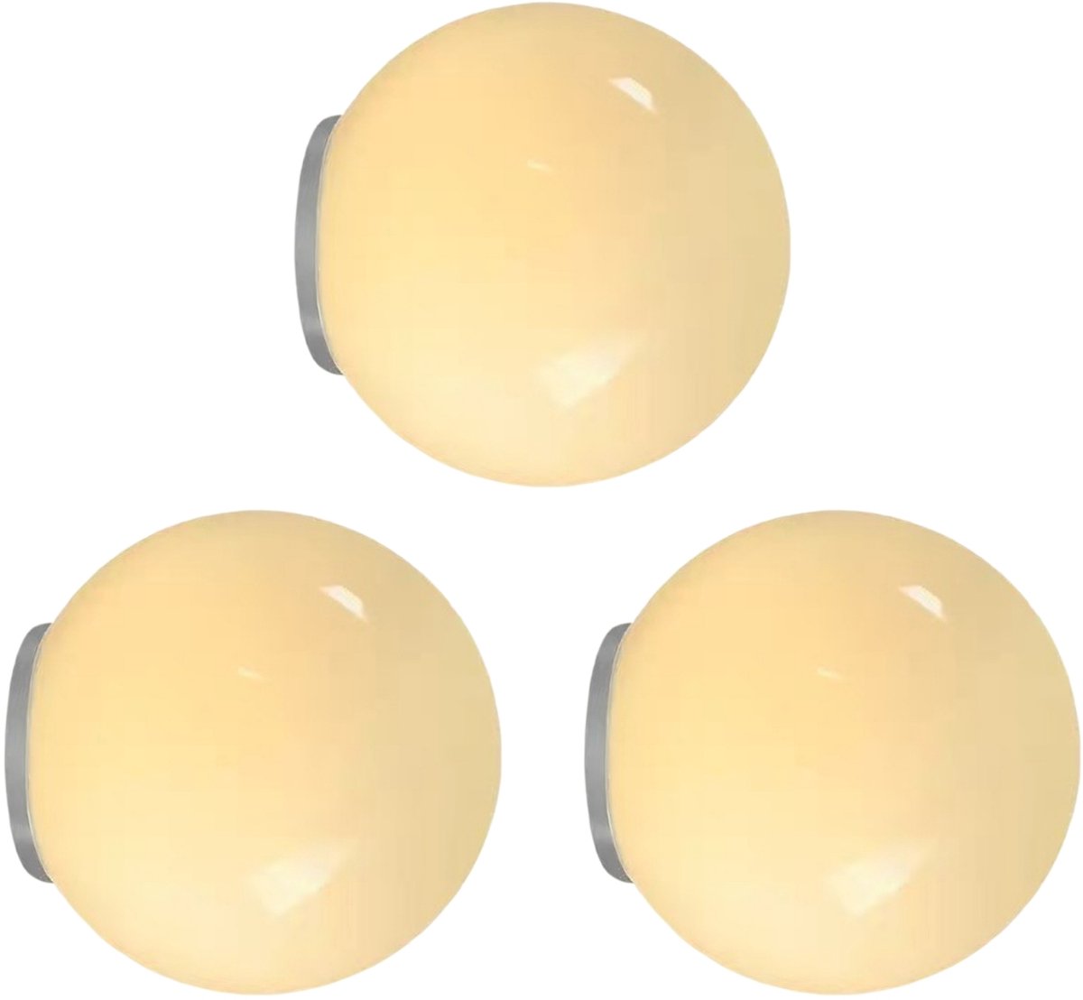 Set van 3 Wandlamp Kinderkamer Moderne Glazen Lampenkap 20cm voor Slaapkamer Woonkamer Café Warm Licht