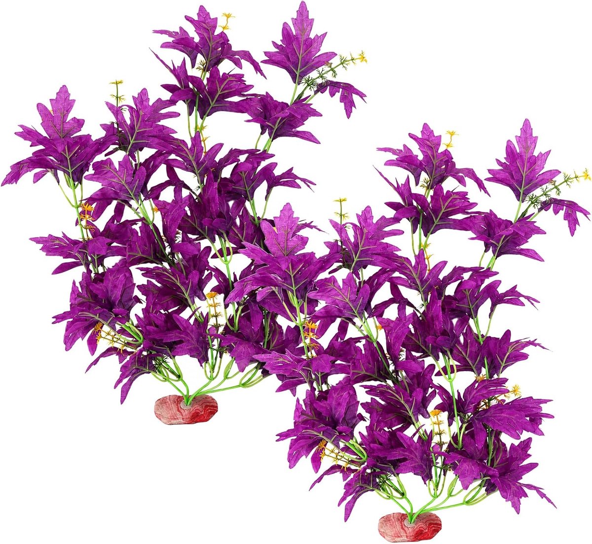 2 stuks aquariumdecoratie, 45 cm, kunstwaterplanten, kunstaquariumplanten, kunstmatige vistank, schildpad, aquariumdecoraties, plastic planten, waterplanten voor mini-vijver aquaria