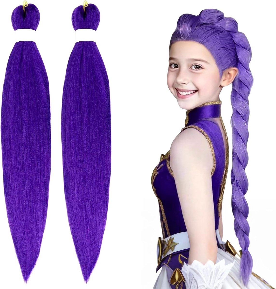 Braiding Hair 2 Pruiken, Rumi, 76,2 cm, Kpop-pruik, geschikt | Creëer verschillende creatieve looks voor kerstkostuums, cosplay en theateruitvoeringen