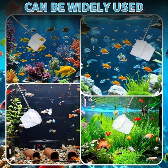 4 stuks aquariumschepnet met telescopische handgreep, fijnmazig visnet, voor aquaria, voor het vangen van kleine vissen en garnalen en het reinigen van het aquarium — afbeelding 5