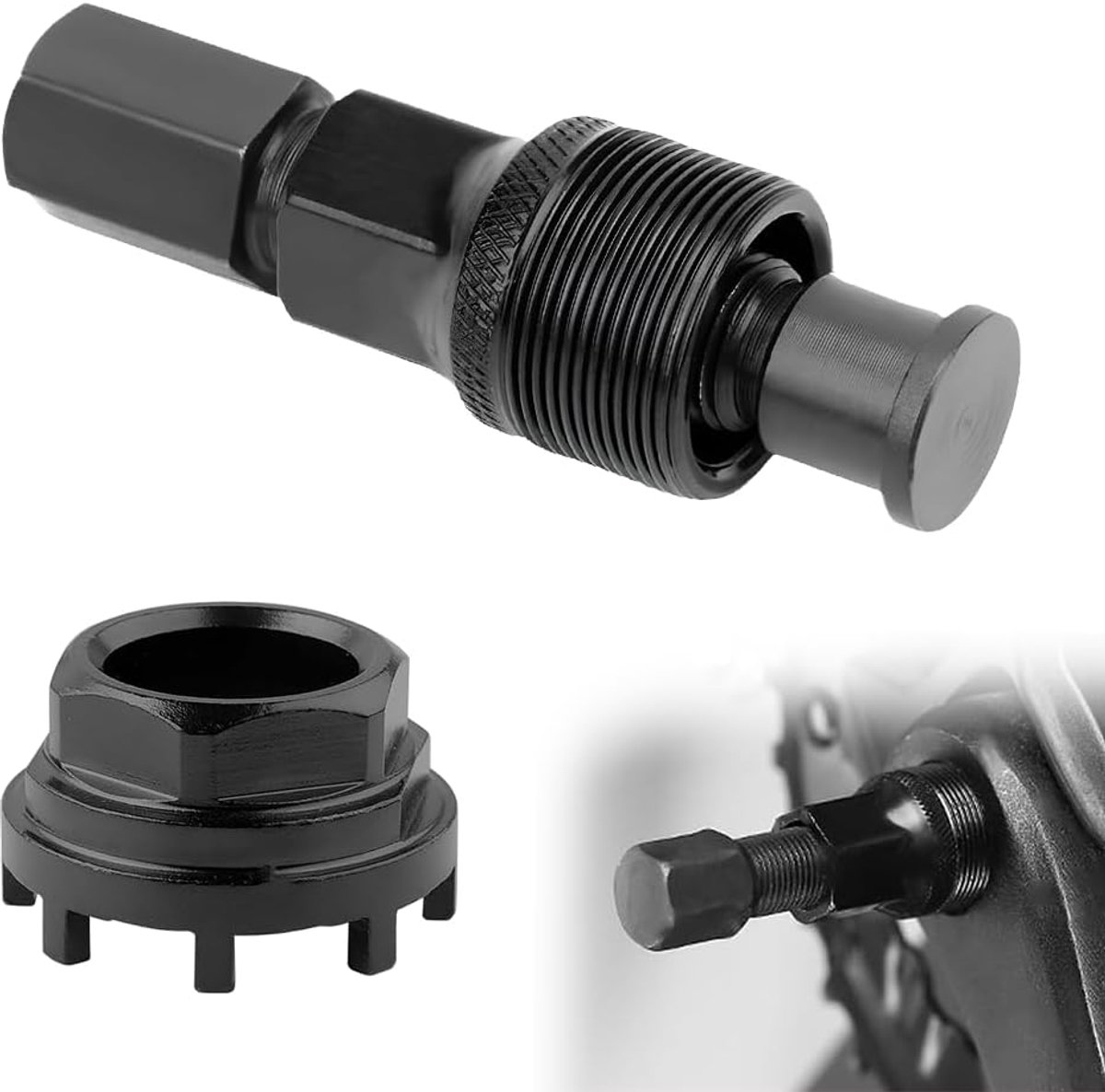 fiets lockring tool, crankverwijderaar fiets cranktrekker universele trapas gereedschap trekker trapas cranktrekker voor vele soorten fietsen, zwart
