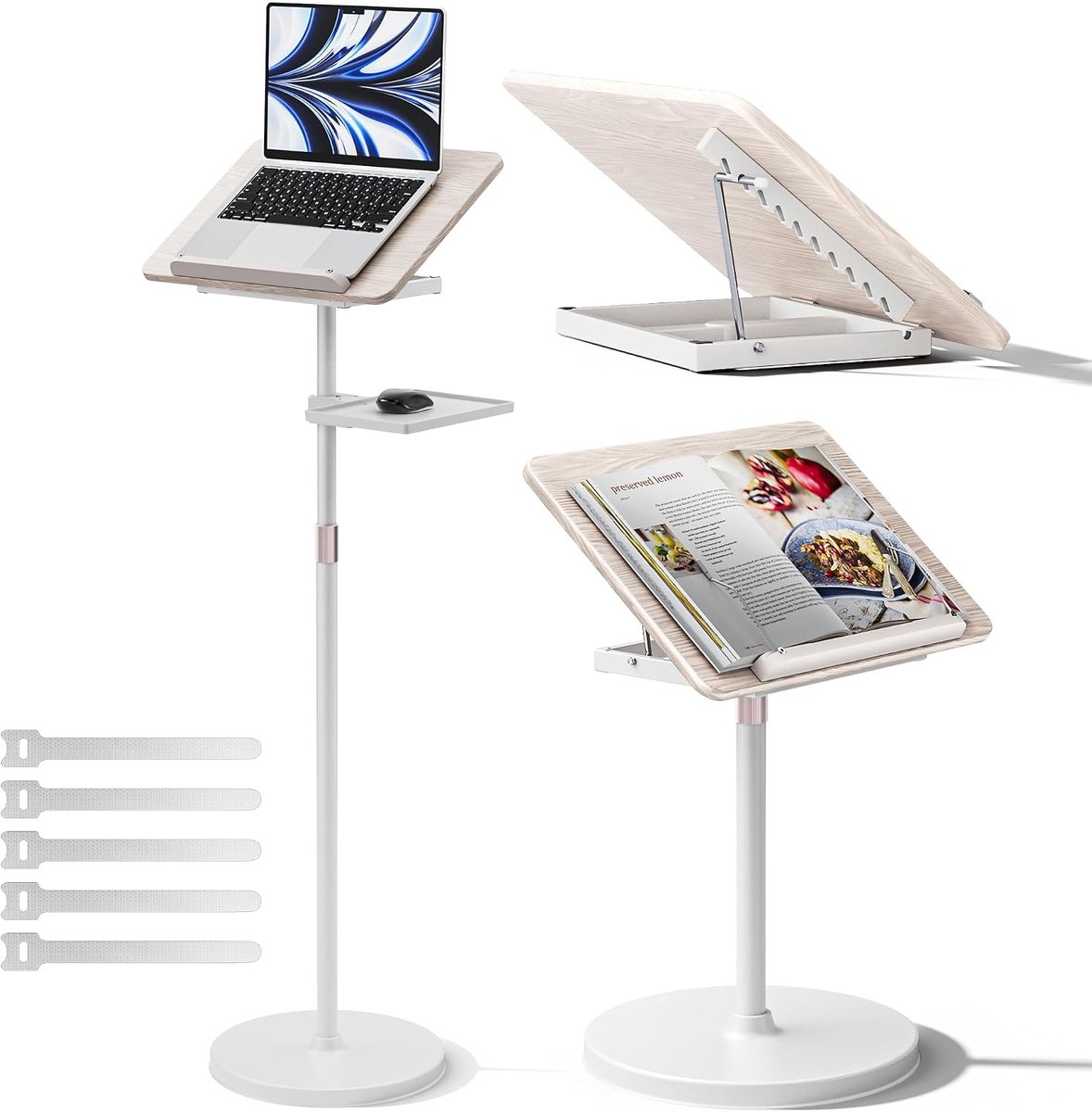 Boekenstandaard, 2-in-1 (wit)