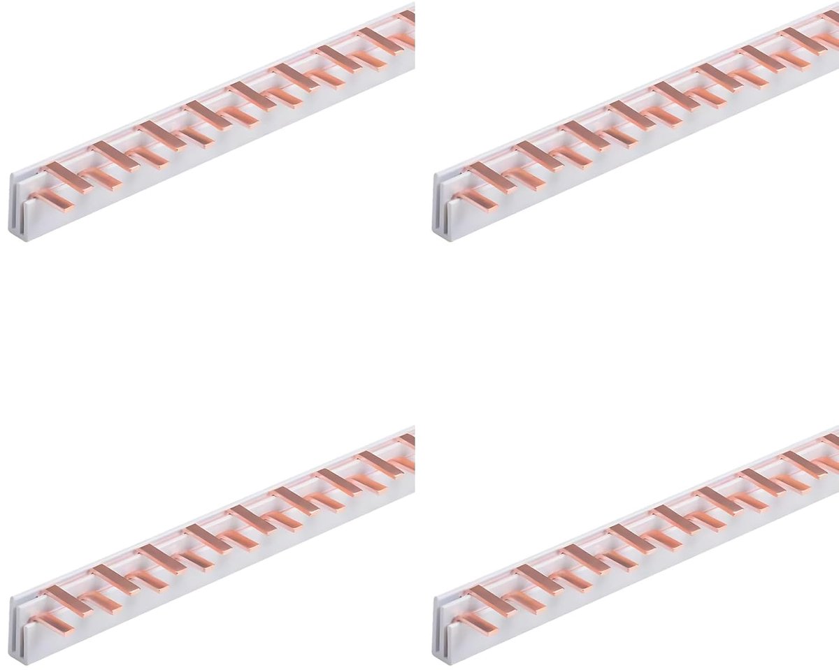 4 opzetkammen voor elektrische schakelborden, 1P+N 24-pins 210 mm, collectorstrip voor magneet- en differentiaalschakelaar, modulaire BusBar 63A