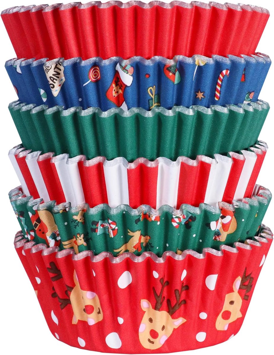 Kerstvormpjes met aluminiumcoating – kerstmanmix (100 stuks)