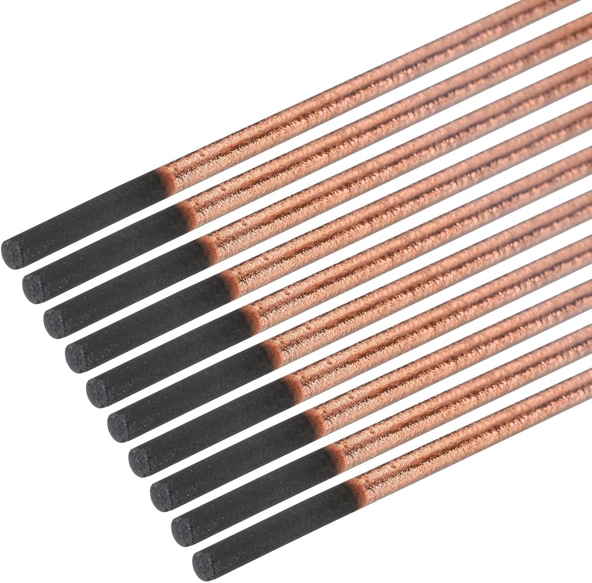 10st. 4mmx305mm (0,16"x12") Koolstof Booglassen Luchtgutsenstaven Koper Grafiet Gecoate Gutselektrodenstaven voor Lassen