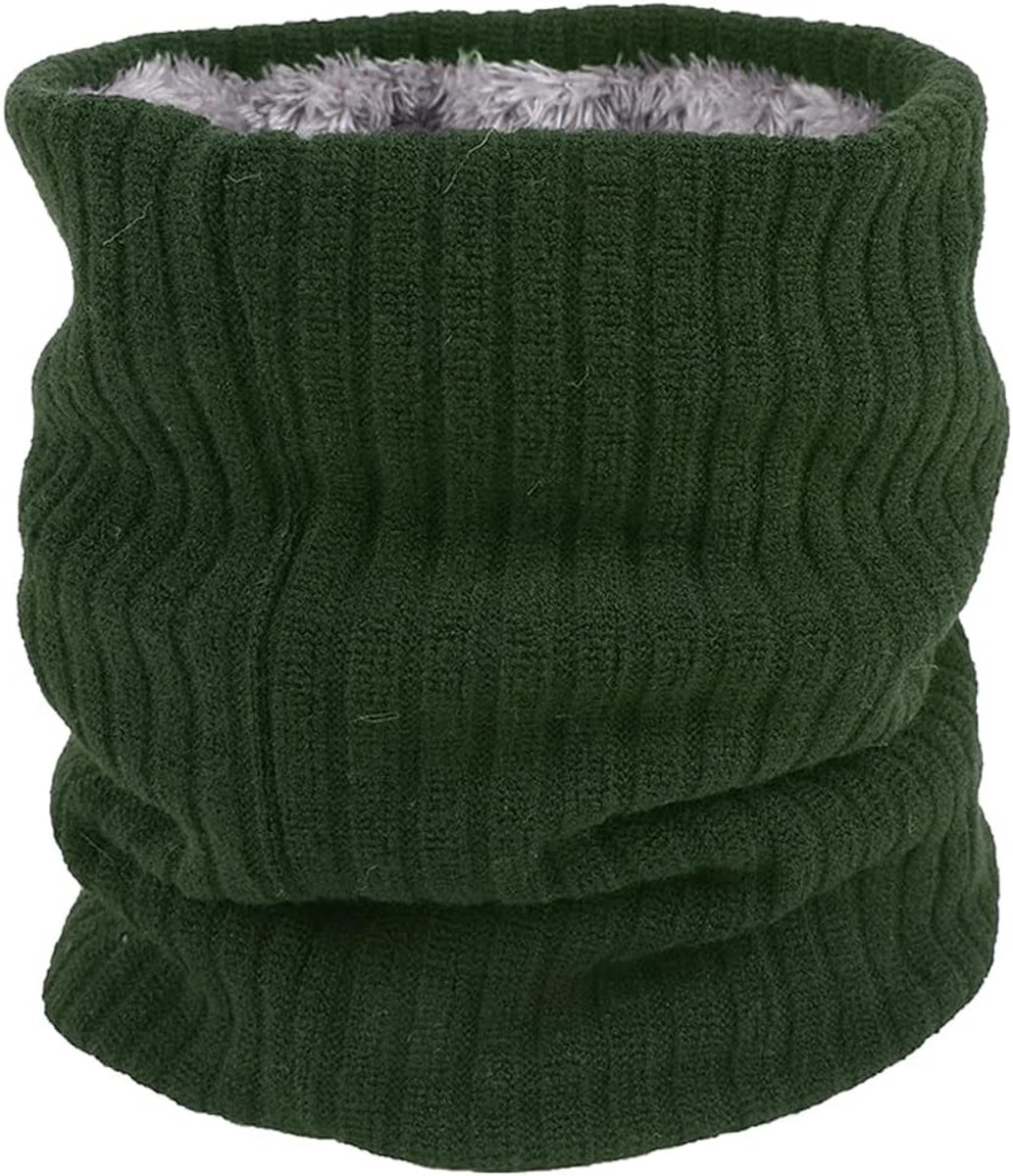 Fleece nekwarmer, thermische snoods, unisex dikke gebreide cirkelsjaal voor fietsen in koud winterweer, voor fiets- en motorsport