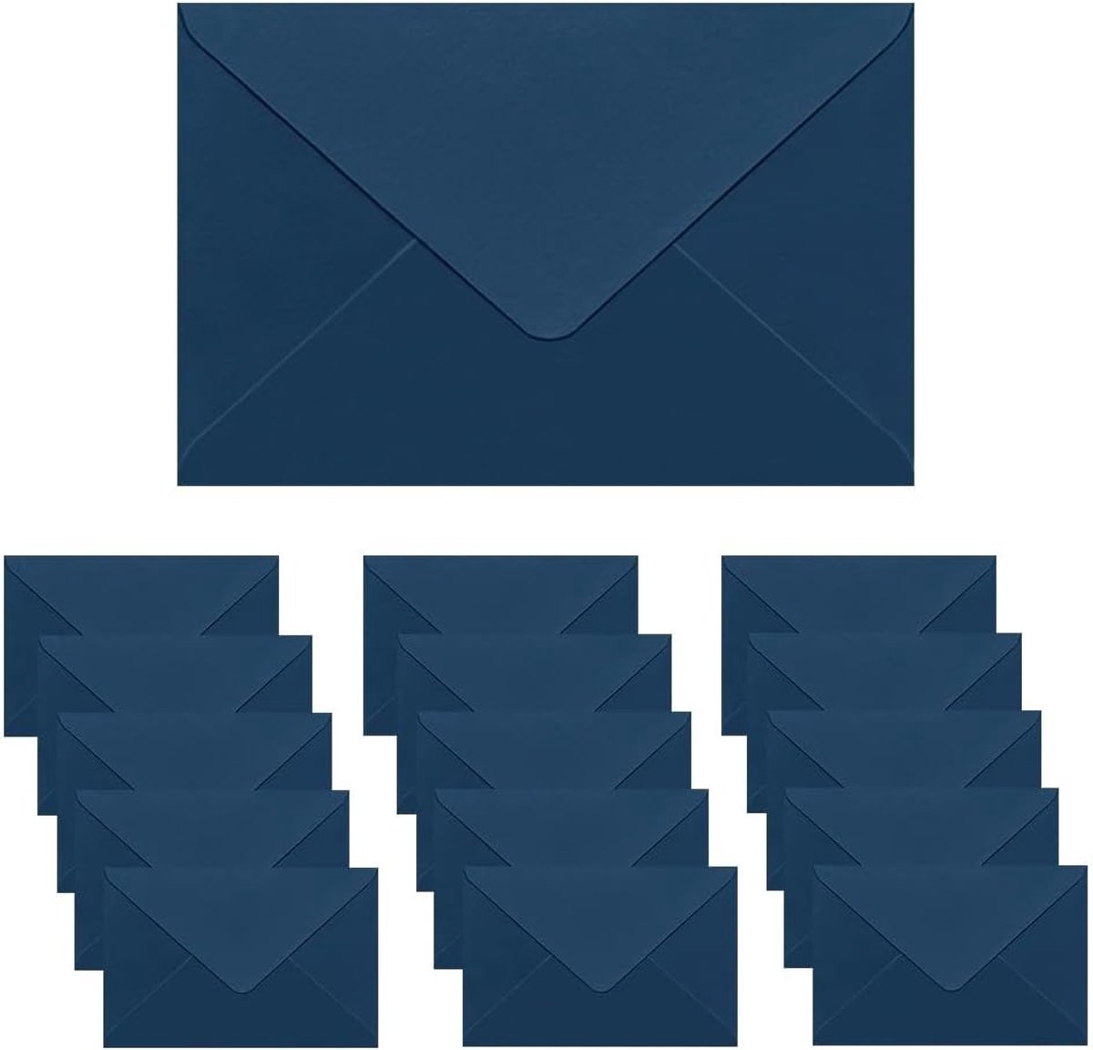 16 Stuks Mini Enveloppen, Donkerblauw Enveloppen, 16 x 10,5cm, Kleine Envelop, Cadeau-enveloppe, Envelop Zonder Venster, voor Wenskaarten, Bruiloft, Uitnodiging (Kaarten en lijm niet inbegrepen)