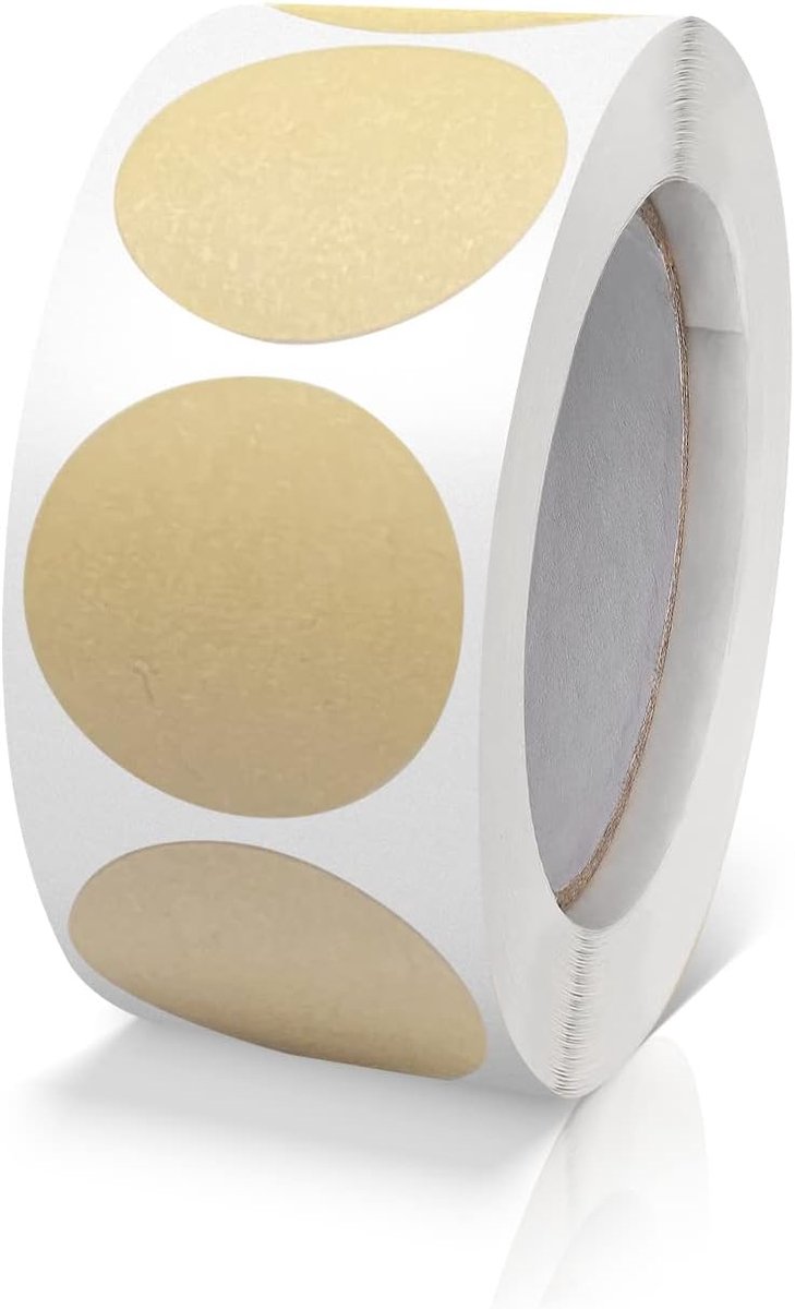 500 stuks ronde stickers 25mm kleurcodering etiketten rol kleine kleefpunten kraft