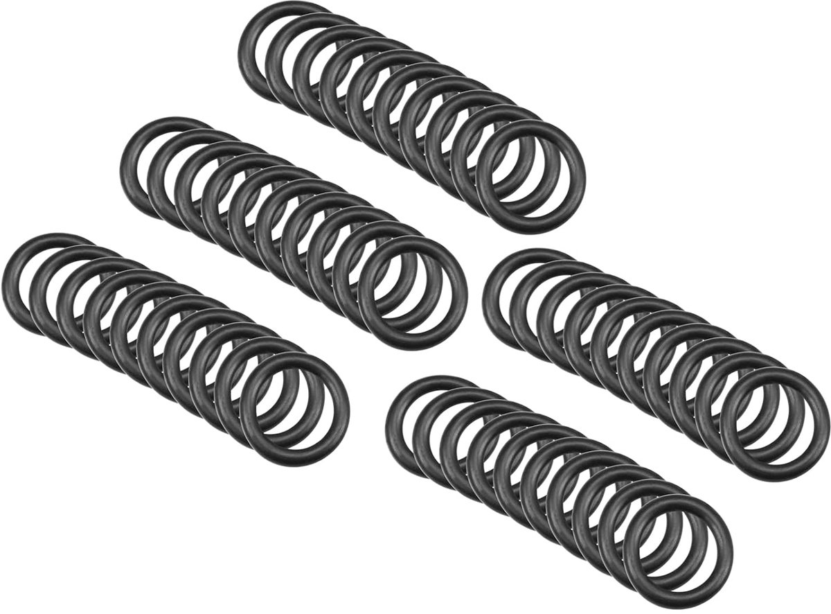 15 mm x 10 mm x 2,5 mm nitril-rubberen afdichtingen x 50 stuks ronde afdichting voor waterkraan loodgieterswerk reparatie afdichting verbinding [zwart]