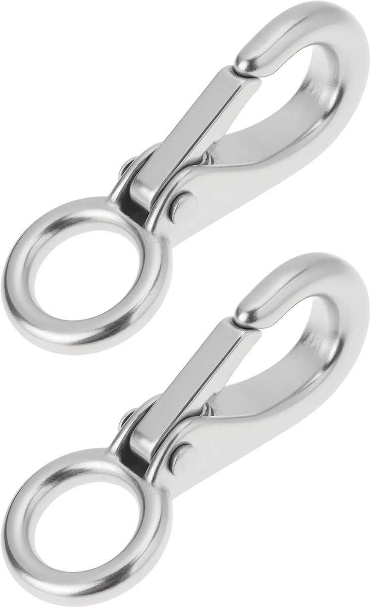Store 2 stks Size0 55mm Quick Release Snap Hook met 10mm Vaste Oog 304 Roestvrij Staal