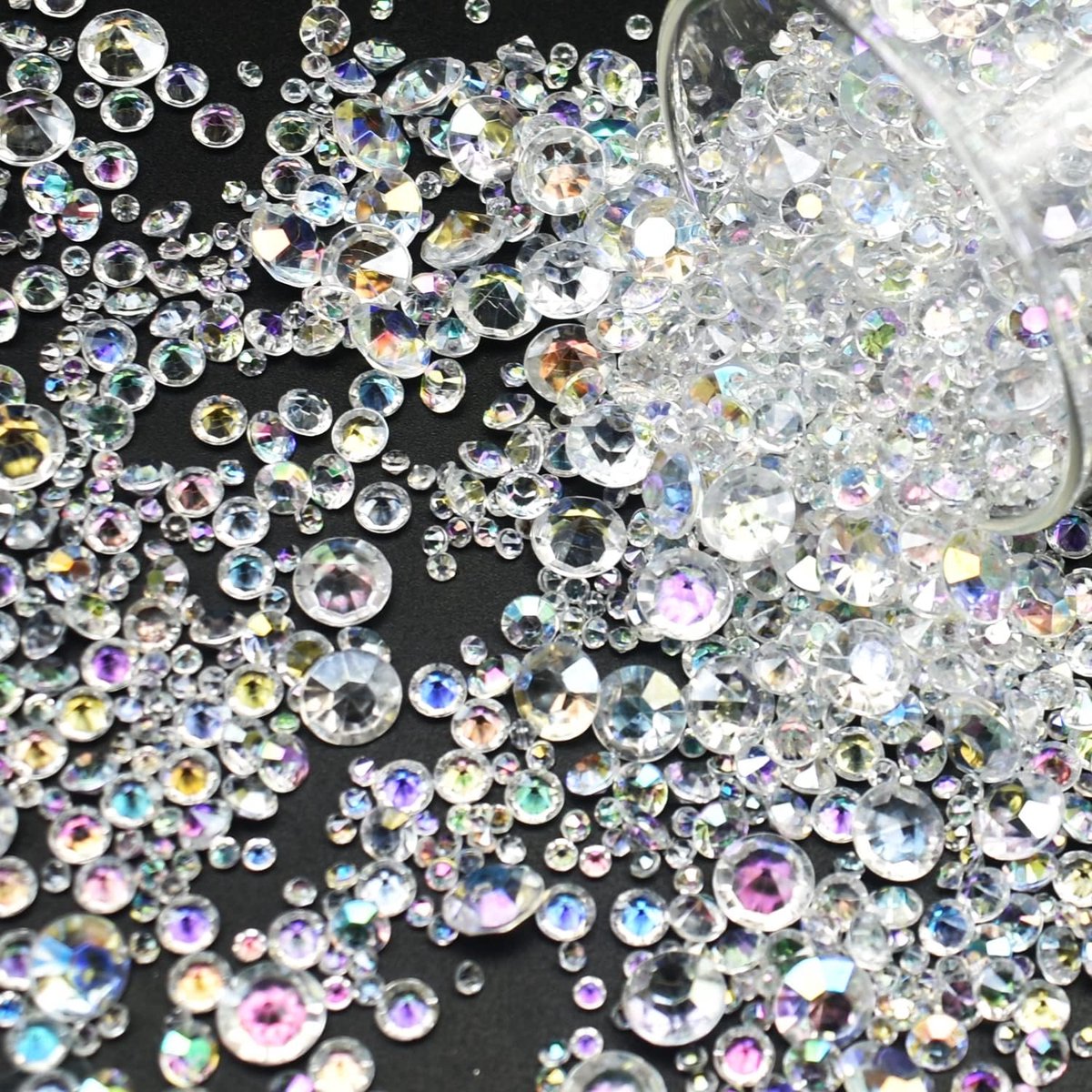 4000 stuks strooidecoratie, diamanten, decoratie, acryl kristallen, diamanten, strooidecoratie, bruiloft, acryl, diamant, tafeldecoratie, strasssteentjes voor vaasvuller, bruiloft, verjaardag, 3 mm, 6 mm, 10 mm, AB-kleuren-strass-decoratie