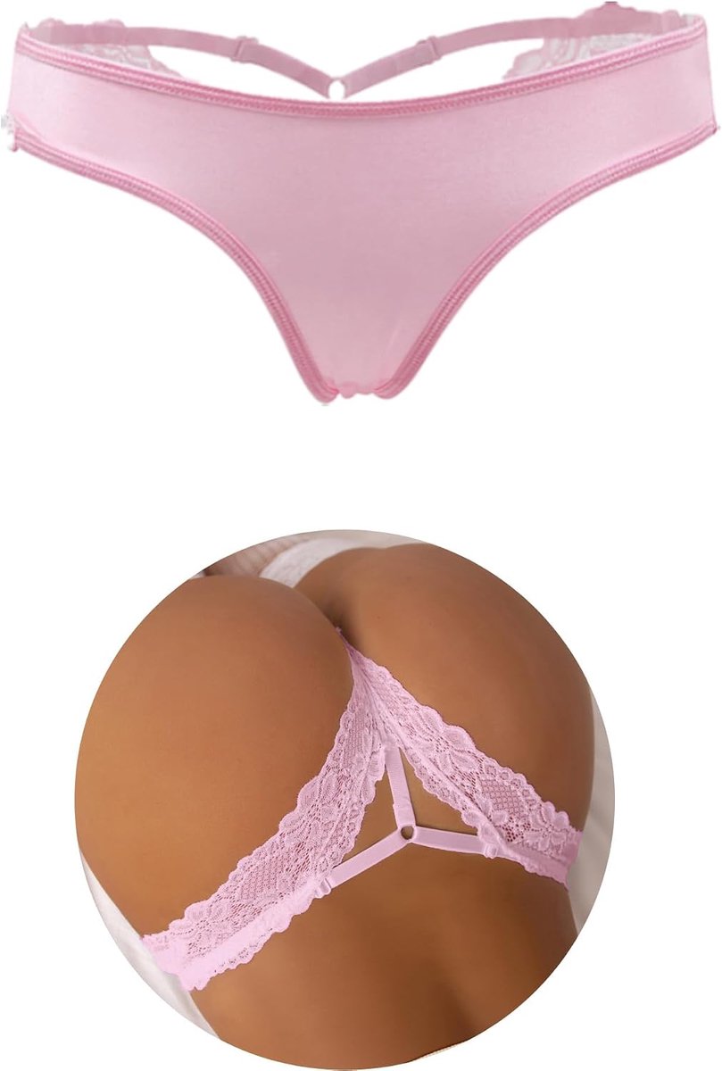 ohmydear Sexy string voor dames, grote maat, slipje, kant, tanga, slips, string, slipje en slips, kant, sexy lingerie, string, slip, G-string, 2 stuks
