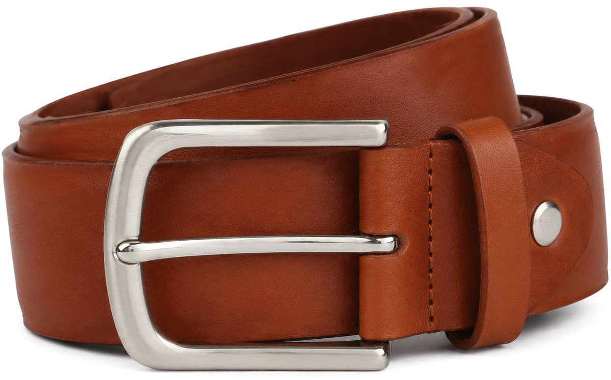 Suitable Riem Leer Cognac - Maat 95 - Heren leren broekriem / broeksriem - Ceintuur