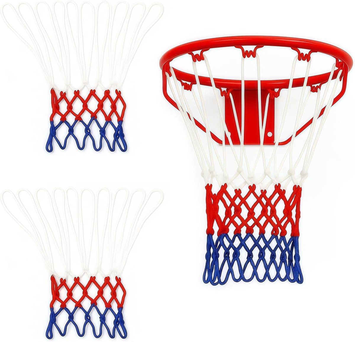 2 stuks basketbalnet, professioneel basketbalnet, professioneel basketbalkorfnet, vervanging met 12 lussen, Bas ketballnet, weerbestendig, duurzaam basketbalnet voor outdoor en binnen manden